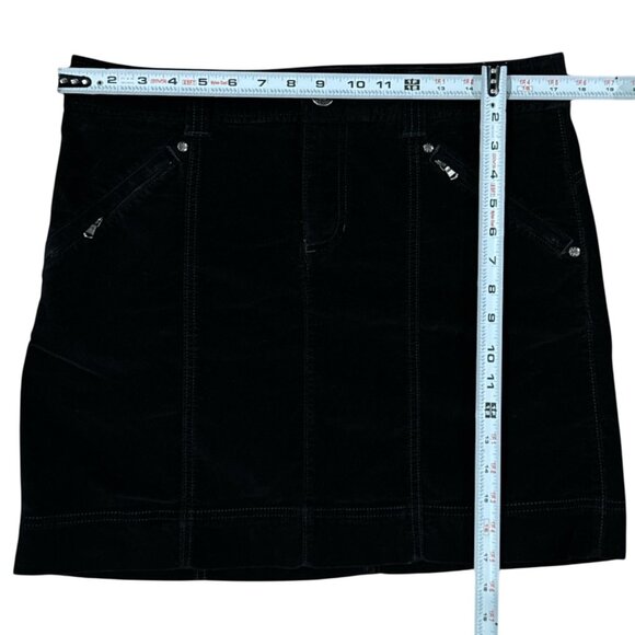 Athleta Skirt Womens Size 12 Black Corduroy Mini Pockets Minimal Academic Casual - Picture 3 of 12